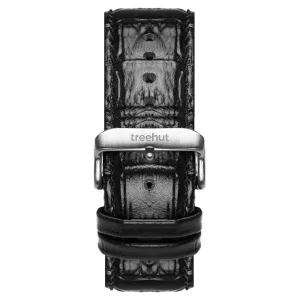 22mm Black Alligator Grain Band