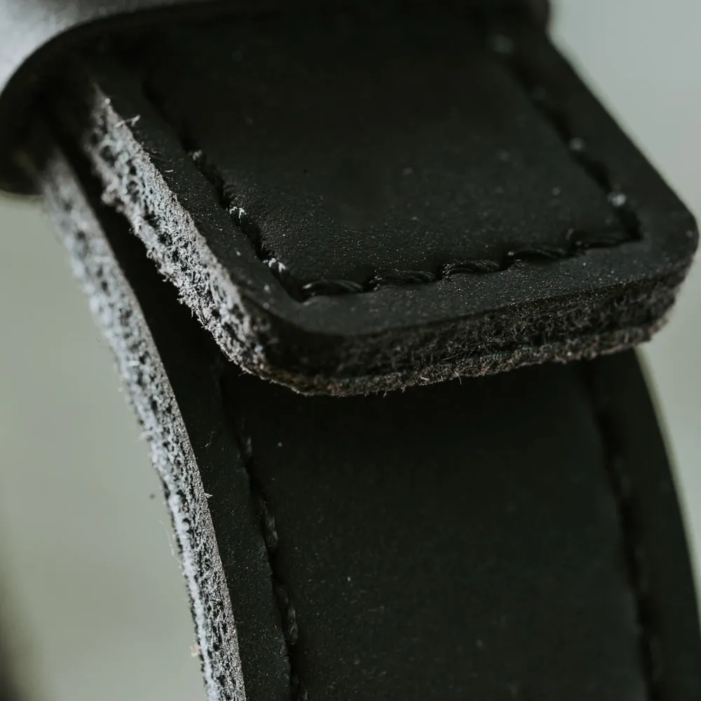 22mm Black Leather Band
