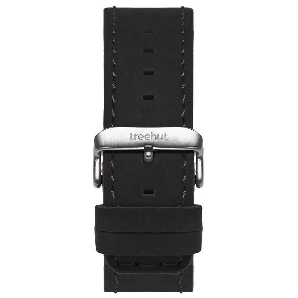 22mm Black Leather Band