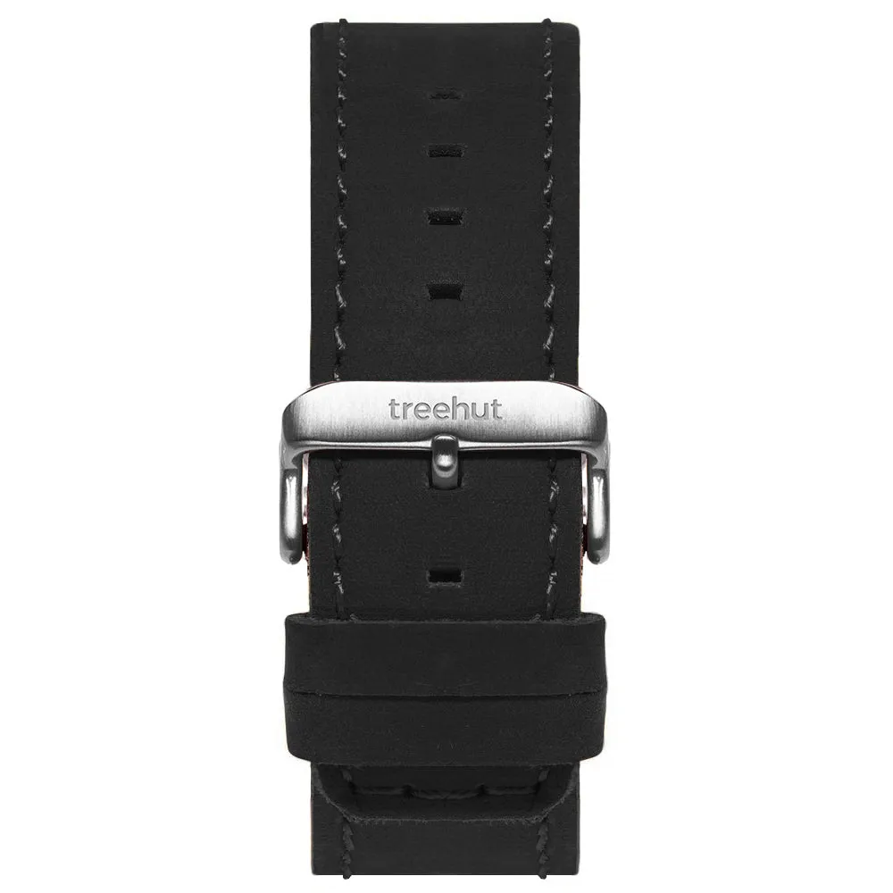 22mm Black Leather Band