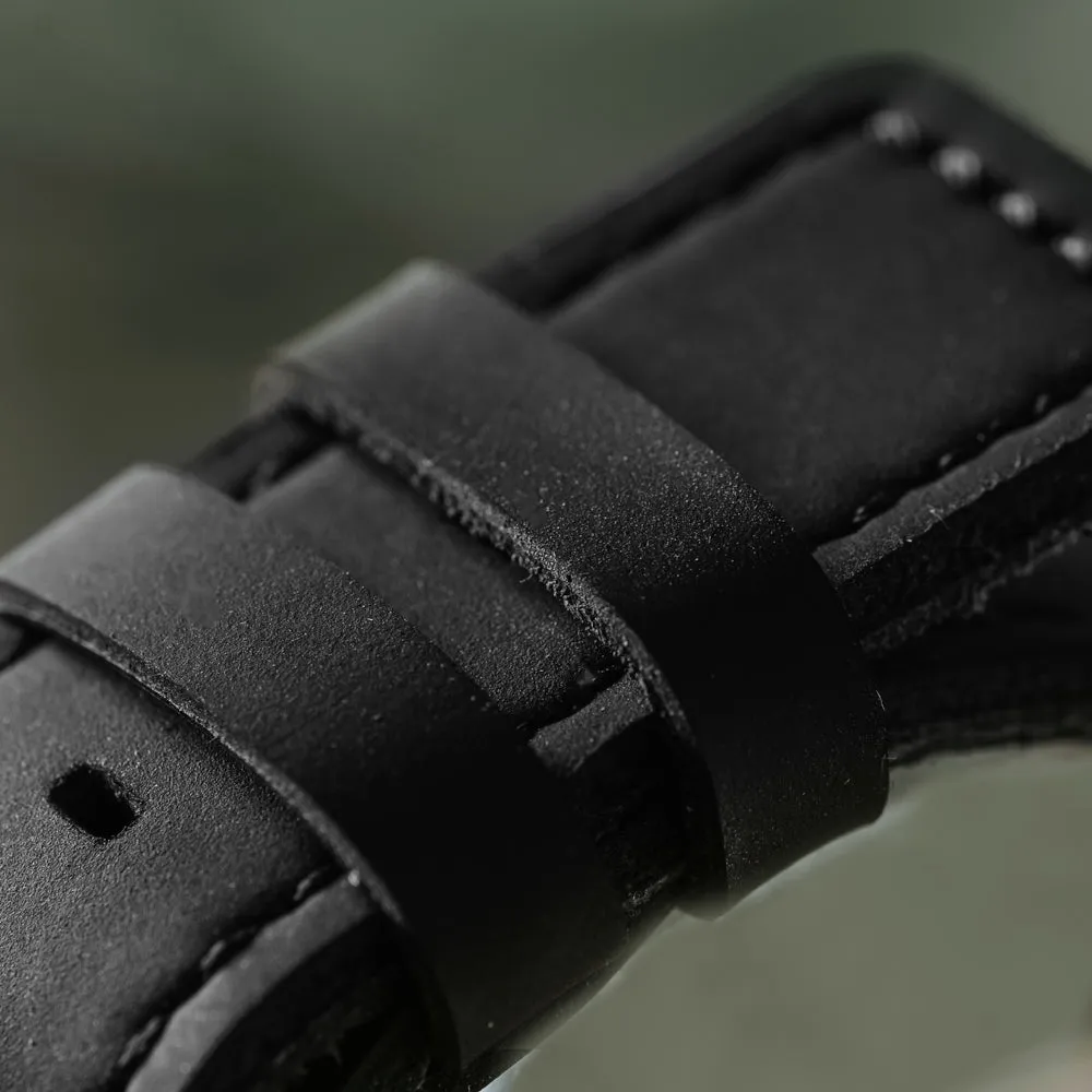 22mm Black Leather Band