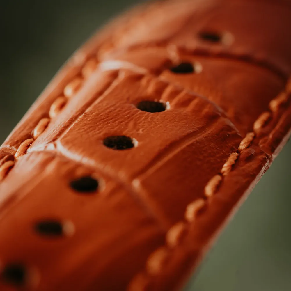22mm Cognac Crocodile Band