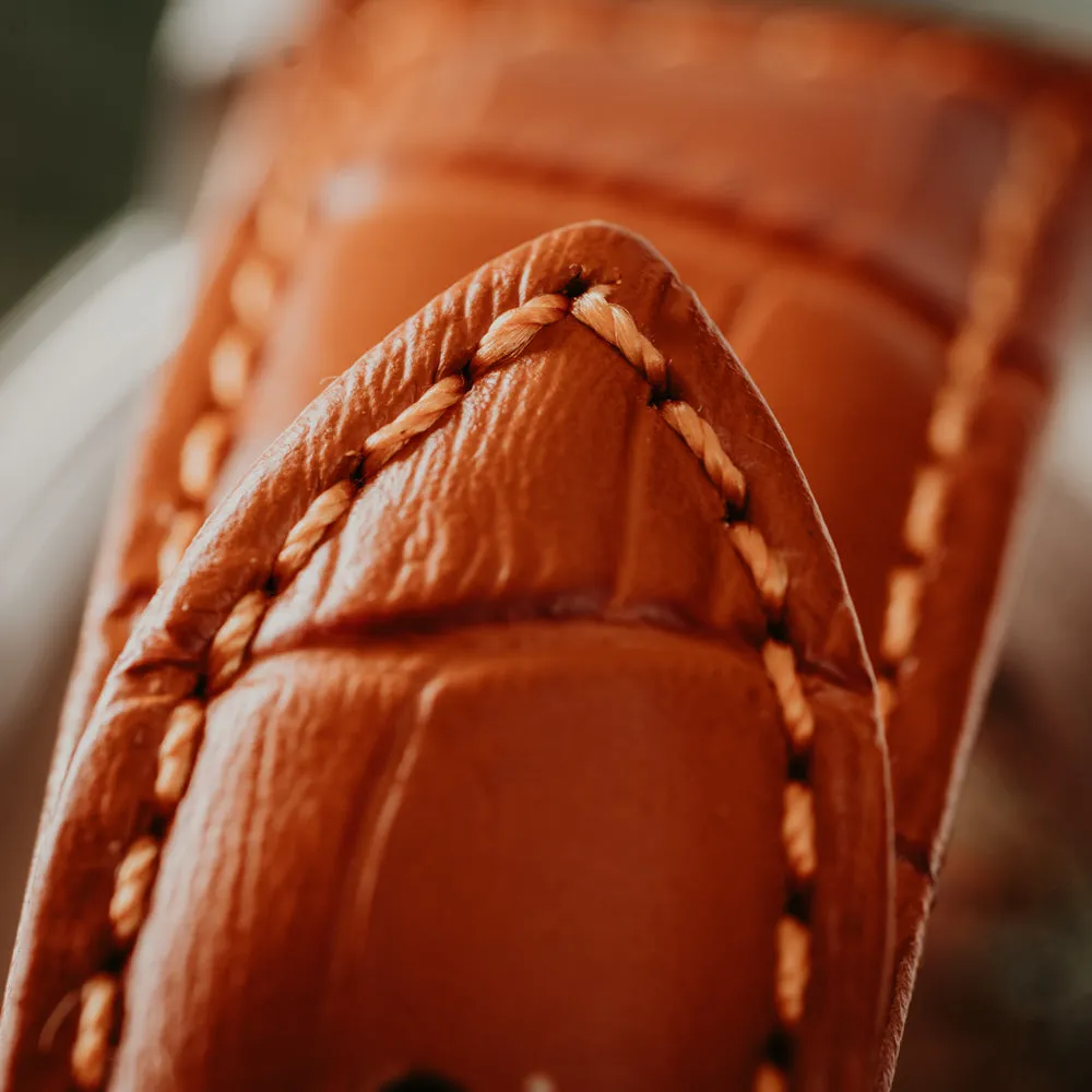 22mm Cognac Crocodile Band
