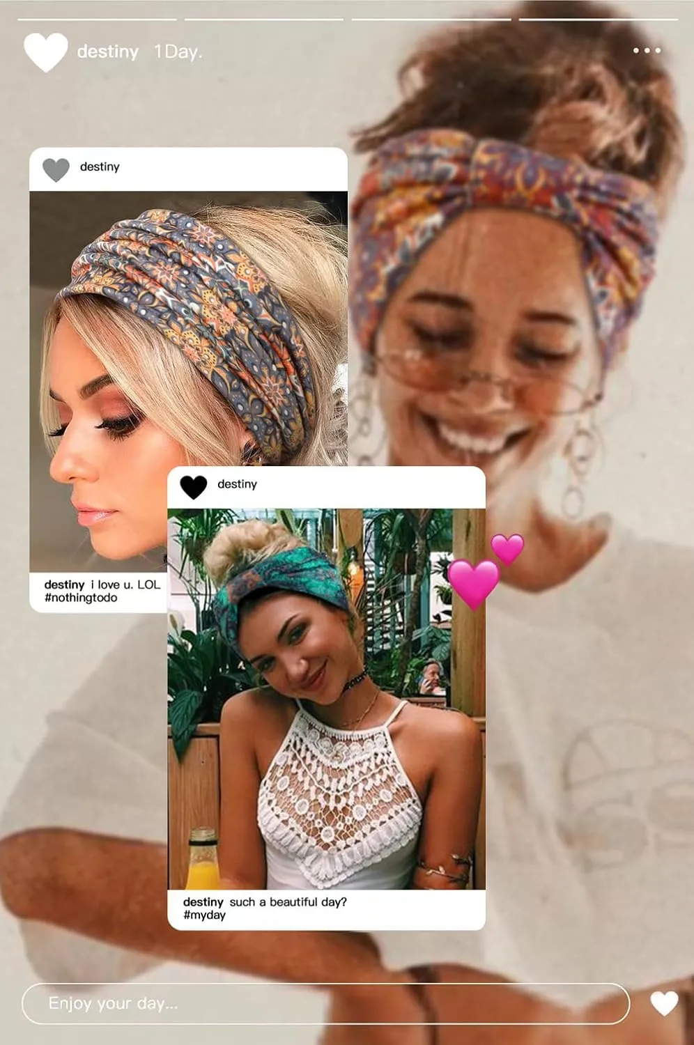 4 Packs Wide Headbands for Women Knotted Non Slip Fashion Floral Mandragora Printed Head Bands for Womens Hair Large African Bandana Hairbands Sports Workout Thick Turban Hair Accessories