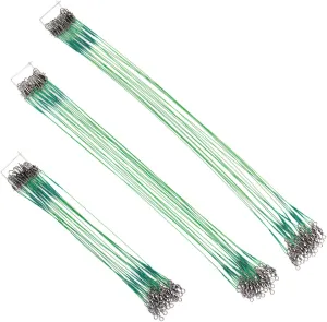 60PCS Fishing Wire Leader, Steel Fishing Leaders with Swivels and Snap, Nylon-Coated Fishing Leader for Connect Fishing Tackle Lures or Hooks, 7.5, 11.7, 12.9 Inch