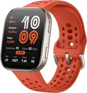 Amazfit Bip 6 Smart Watch 46mm, 14 Day Battery, 1.97" AMOLED Display, GPS & Free Maps, AI, Bluetooth Call & Text, Health, Fitness & Sleep Tracker, 140  Workout Modes, 5 ATM Water-Resistance, Red