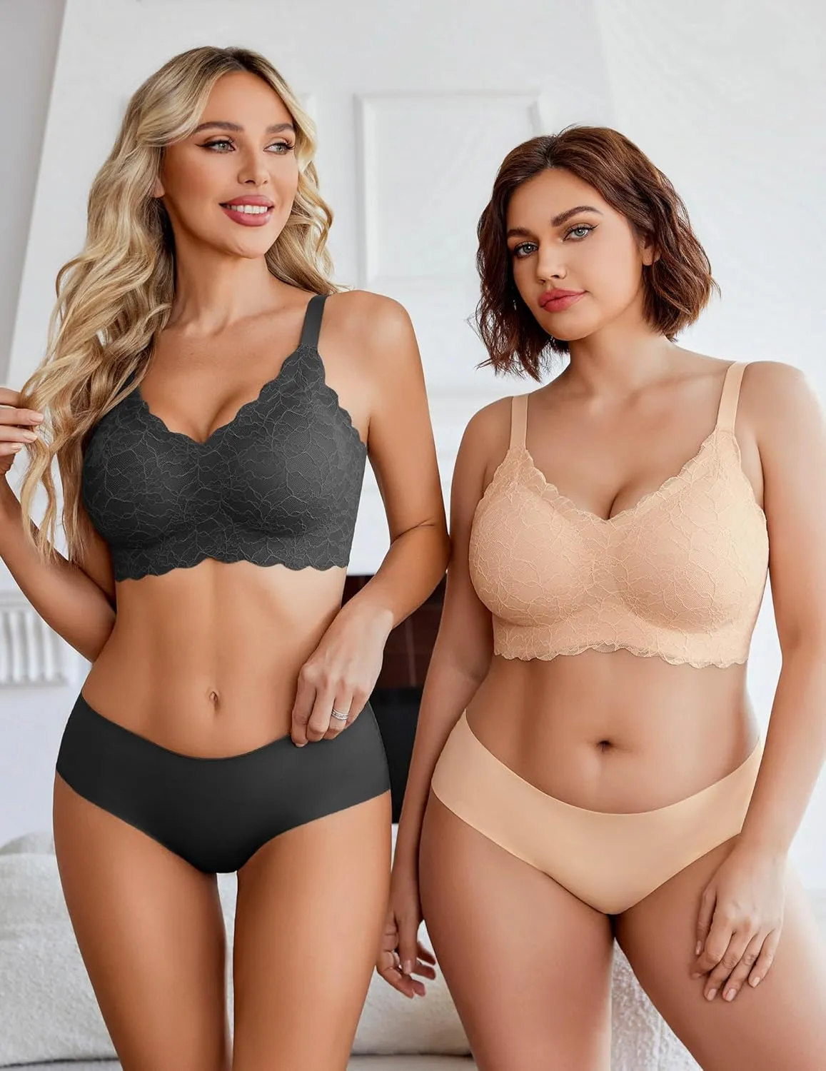 Avidlove Women's Seamless Bras Wireless Bra Full Coverage Lace Tshirt Everyday Bra S-3XL