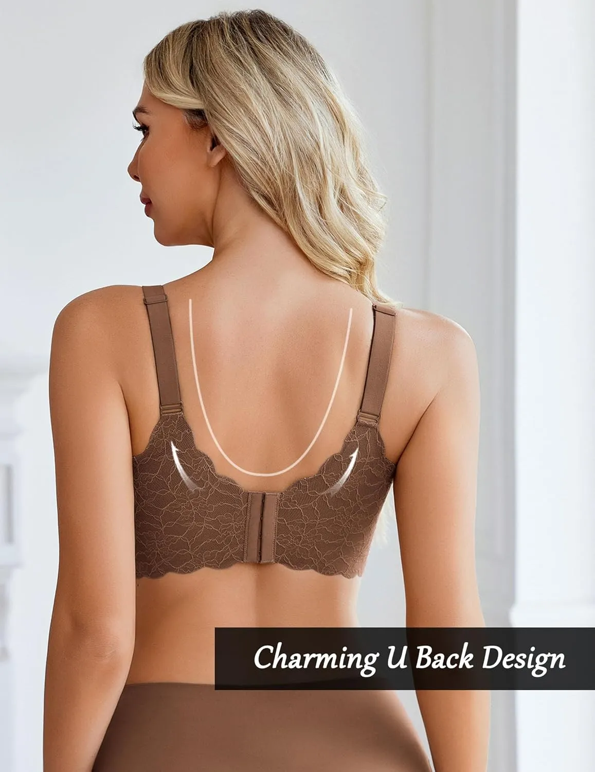 Avidlove Women's Seamless Bras Wireless Bra Full Coverage Lace Tshirt Everyday Bra S-3XL