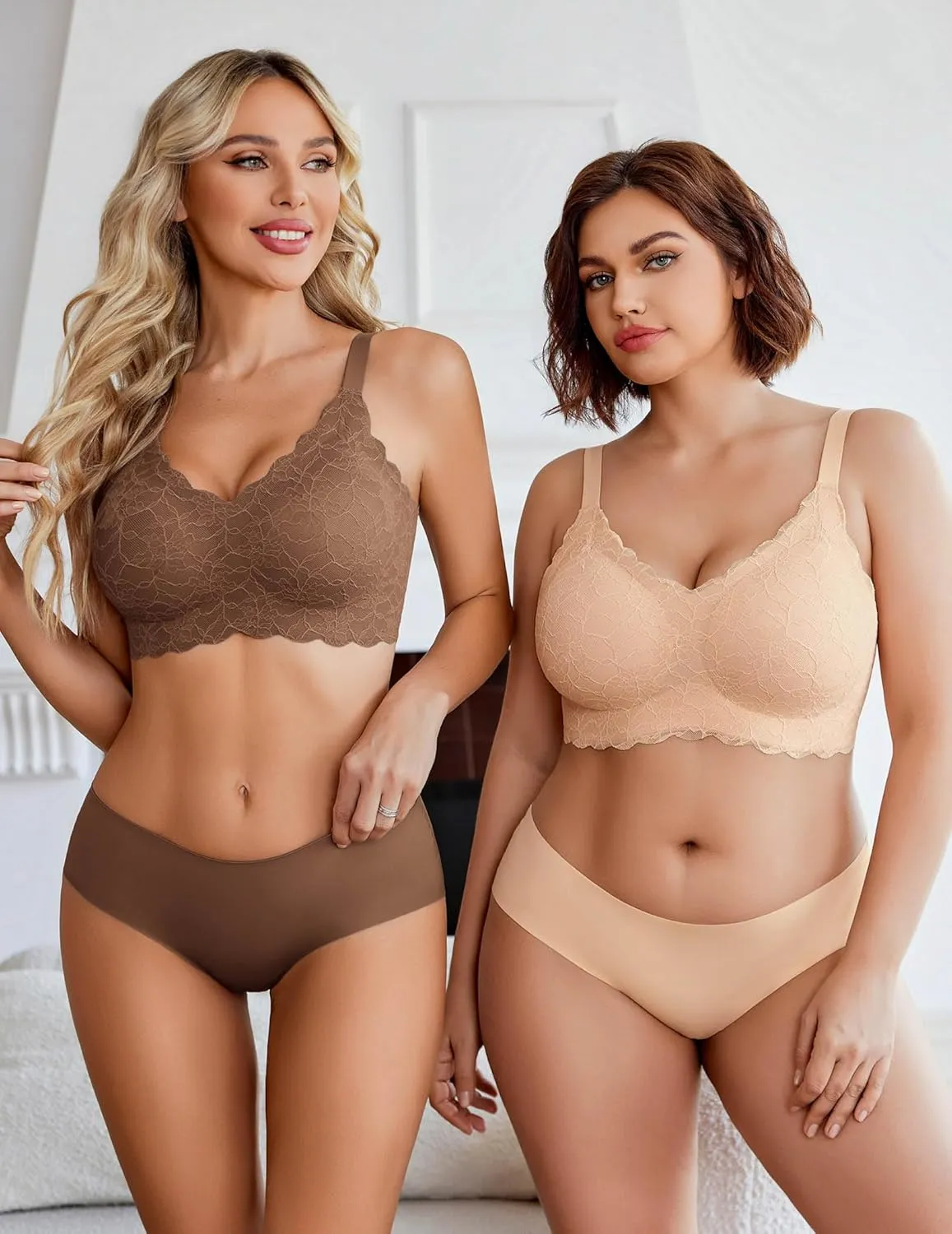 Avidlove Women's Seamless Bras Wireless Bra Full Coverage Lace Tshirt Everyday Bra S-3XL