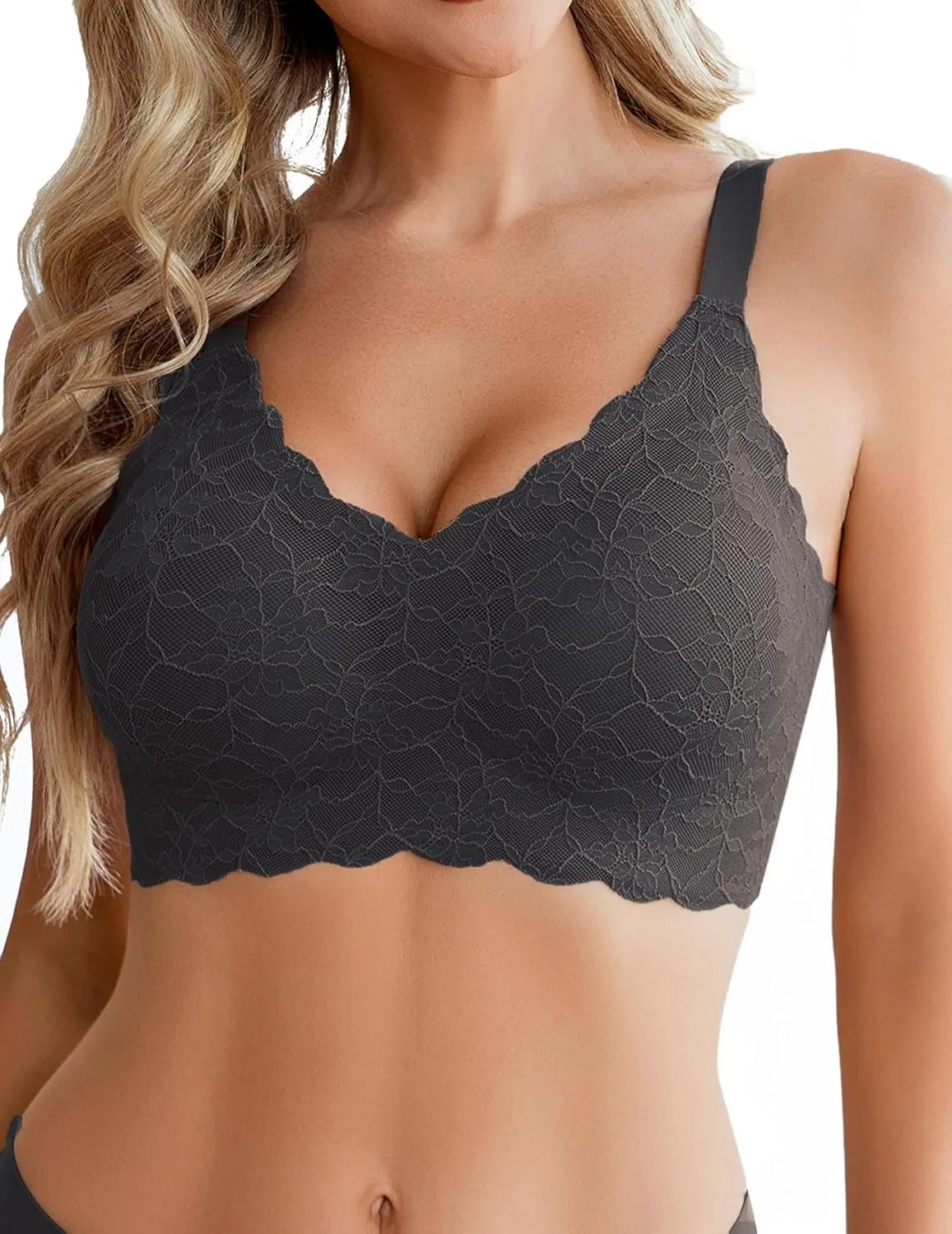 Avidlove Women's Seamless Bras Wireless Bra Full Coverage Lace Tshirt Everyday Bra S-3XL