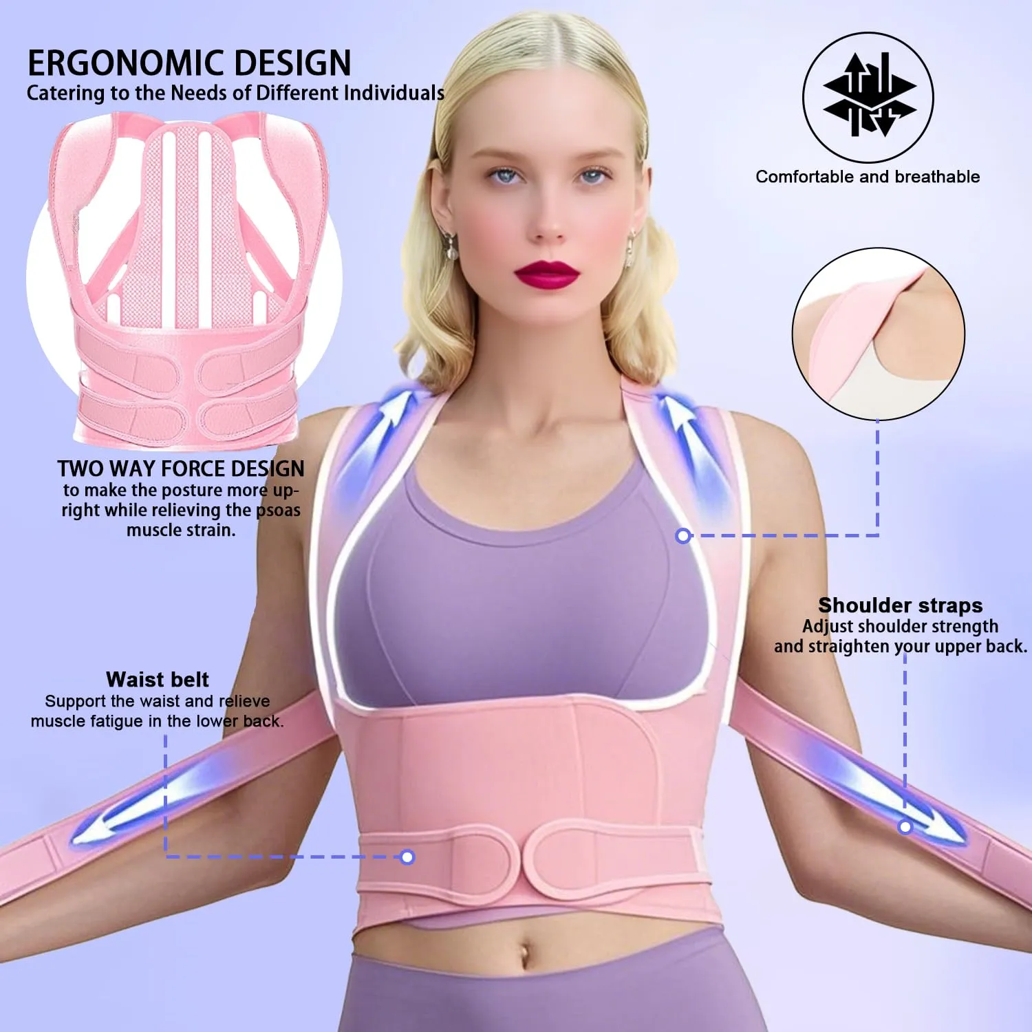 Back Brace Posture Corrector for Women and Men,Adjustable Full Back Brace and Shoulder Straightener,for Back Pain Relief,Hunchback Correction,Scoliosis,Posture Trainer