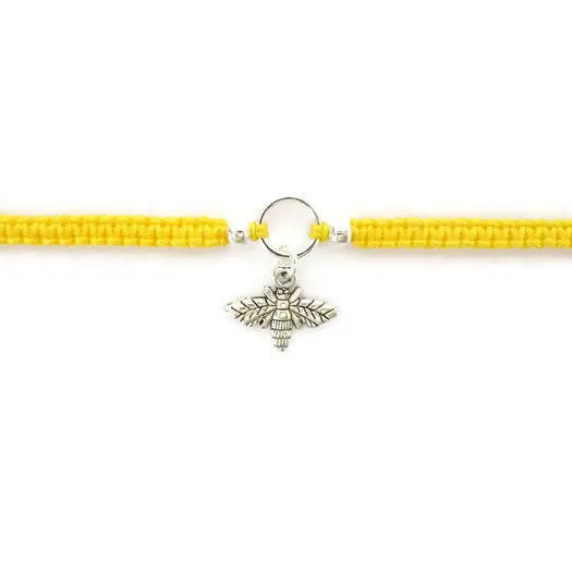 Bee Bracelet - Honey Bee Macrame Charm Bracelet. Friendship Bracelet. Stacking Bracelet. Choice of Colours.