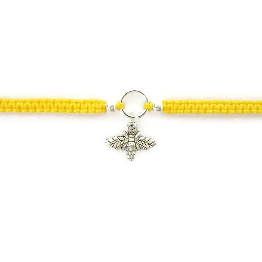 Bee Bracelet - Honey Bee Macrame Charm Bracelet. Friendship Bracelet. Stacking Bracelet. Choice of Colours.