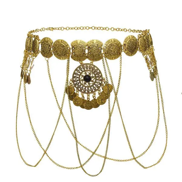 Belly Dance Belt | Belly Dancing Chain | Gold Coin Belly Chain | Arab Style Belly Chain | Tassel Coin Belly Chain | Body Waist Chain Jewelry