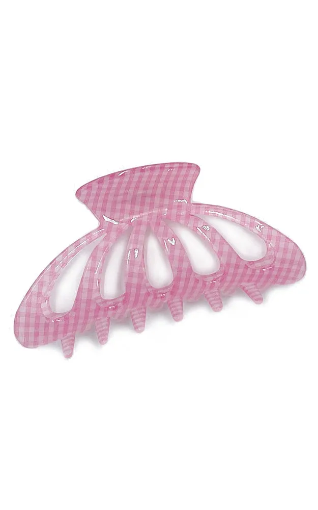 BHL210118 Shell Shape Check Pattern Single Acrylic Hair Claw