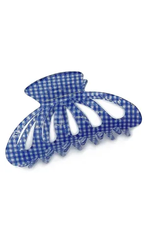 BHL210118 Shell Shape Check Pattern Single Acrylic Hair Claw