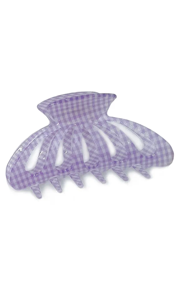 BHL210118 Shell Shape Check Pattern Single Acrylic Hair Claw