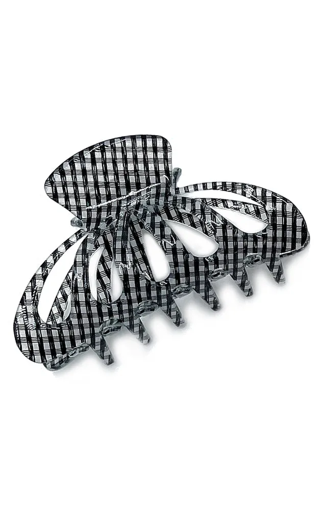 BHL210118 Shell Shape Check Pattern Single Acrylic Hair Claw