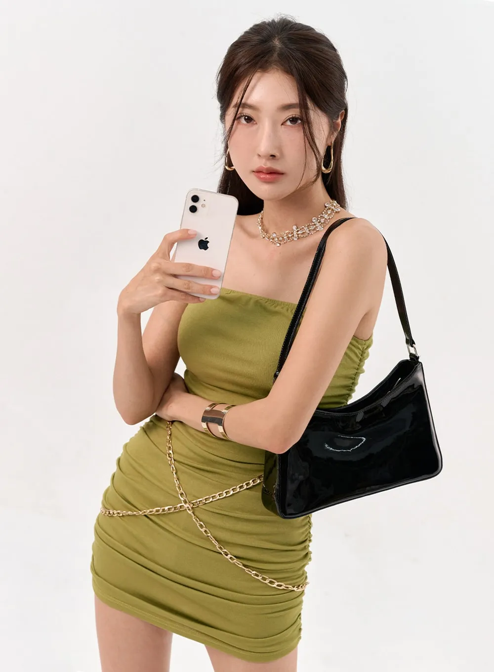 Chain Strapless Mini Dress IO310