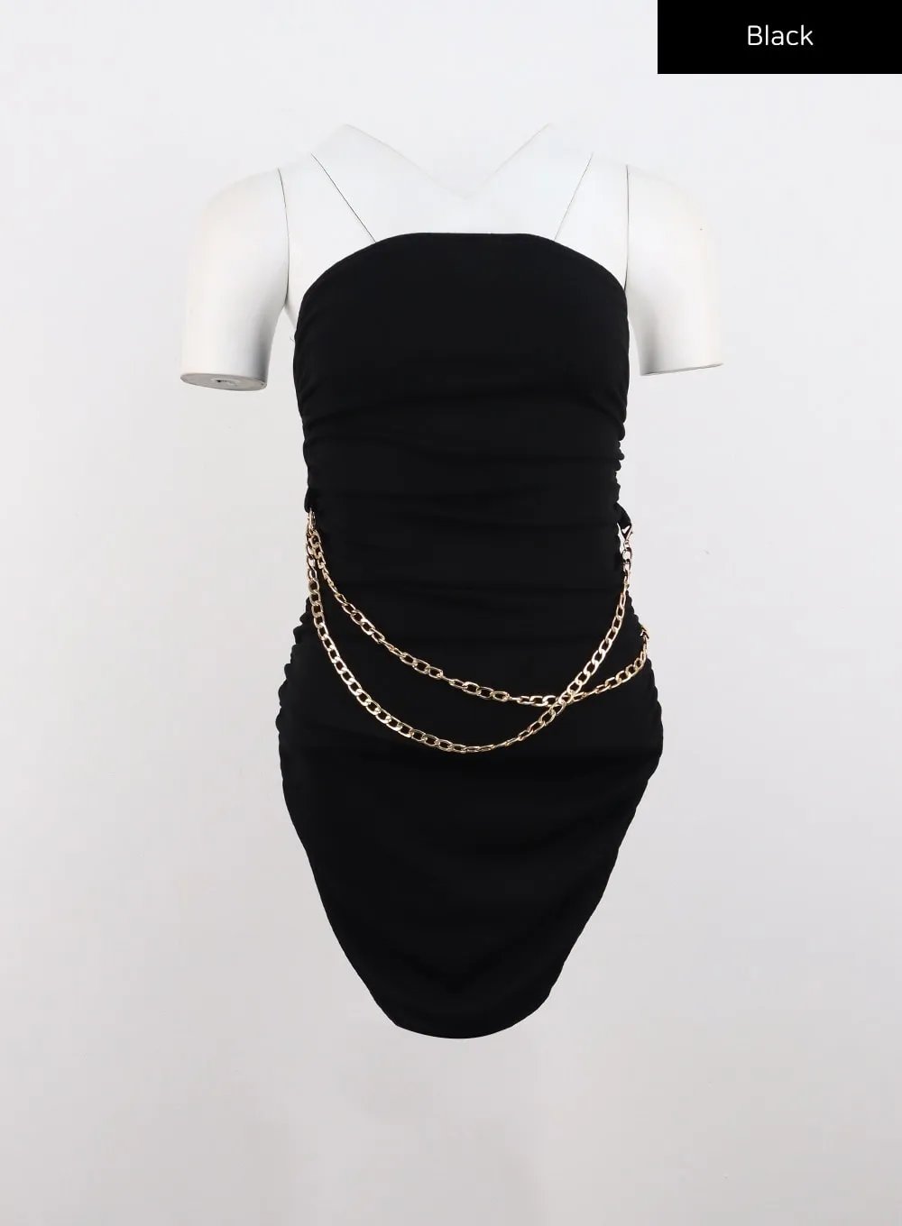 Chain Strapless Mini Dress IO310