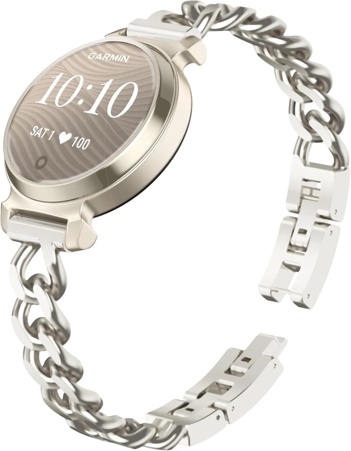 Compatible with Garmin Lily 2 Metal Band, 14mm Slim Metal Stainless Steel Adjustable Straps Replacement Bands Compatible for Garmin Lily 2 Active Smart Watch Accessory for Women Men