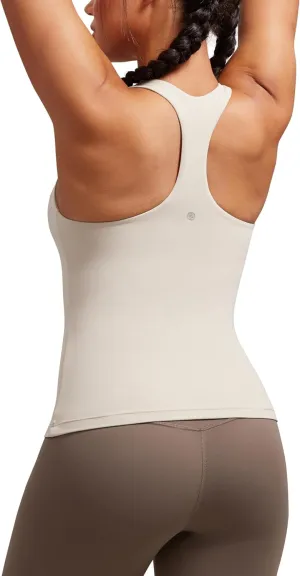 CRZ YOGA Butterluxe Workout Tank Tops for Women Built in Shelf Bras Padded - Racerback Athletic Spandex Yoga Camisole