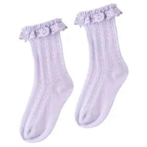 Designer Kids Lace Frill Crew Socks