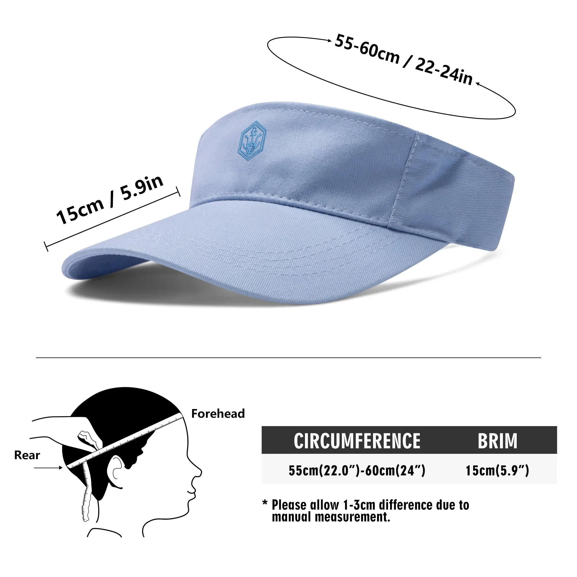 Embroidered Sun Visor Caps