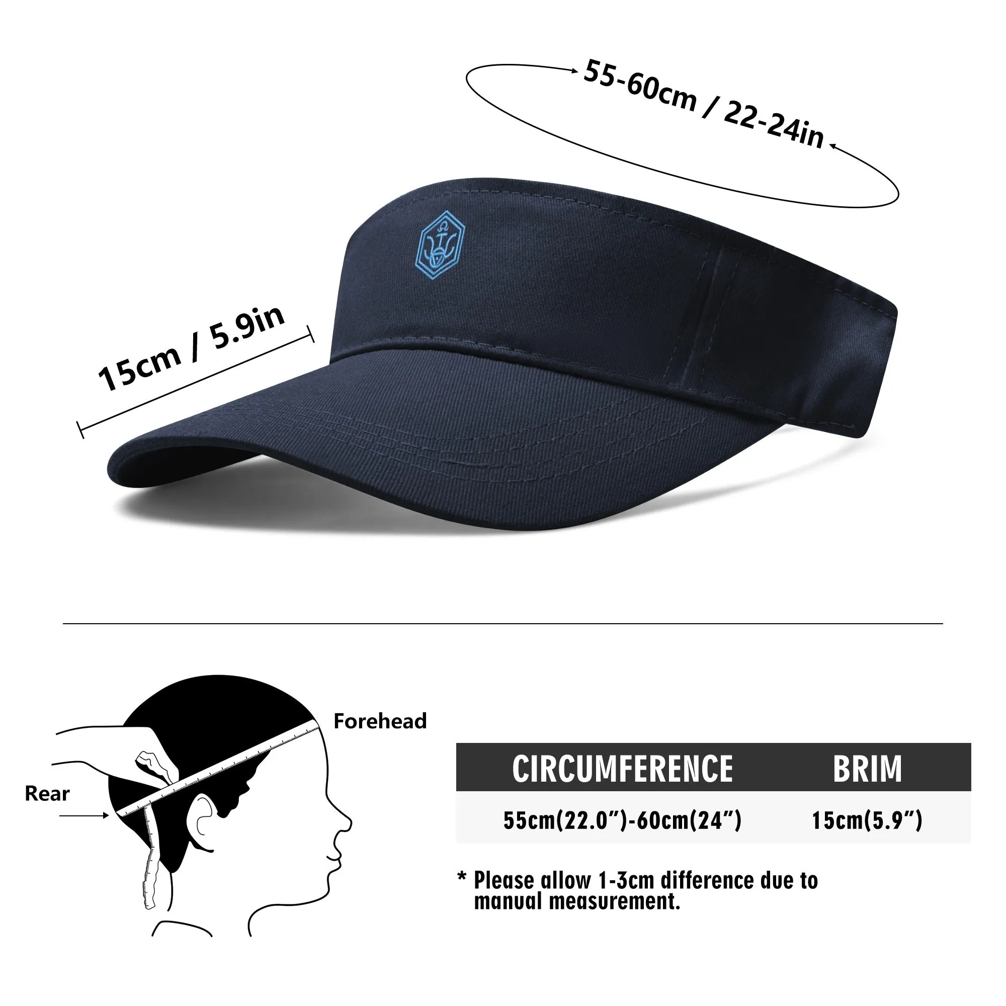 Embroidered Sun Visor Caps