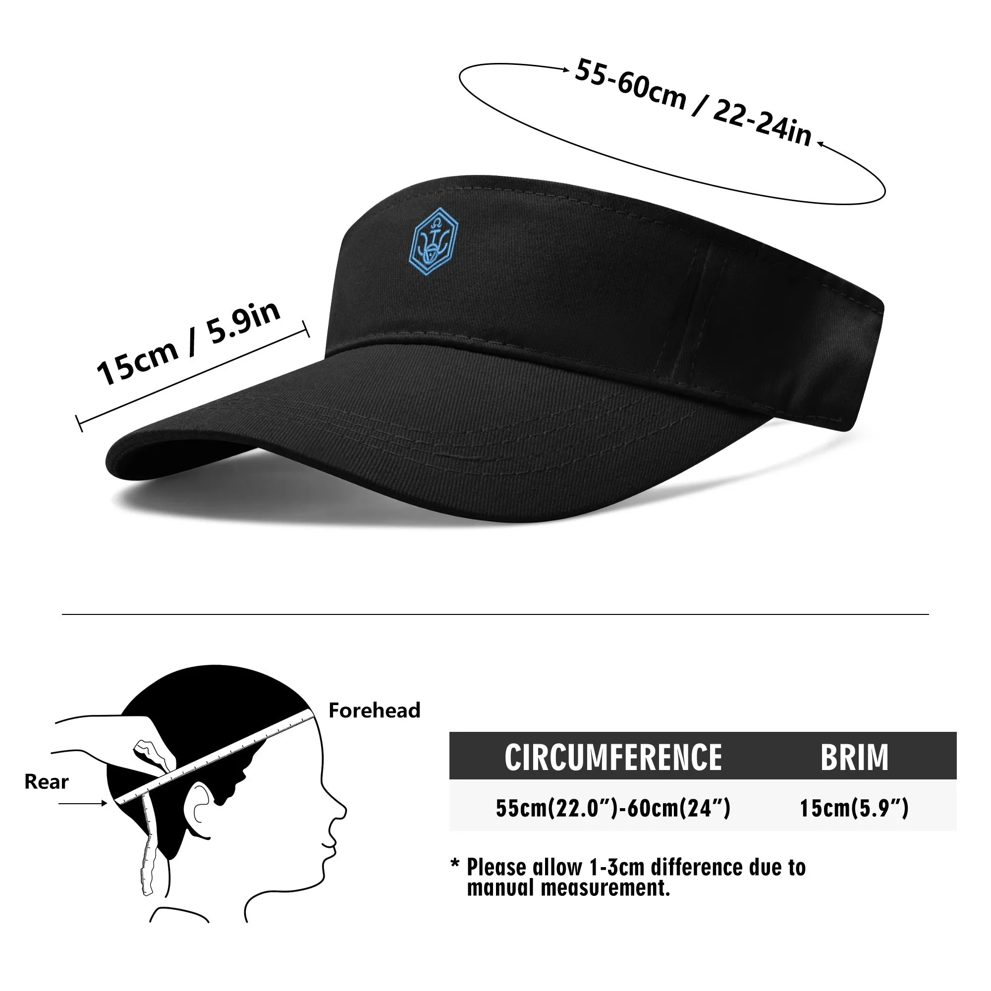 Embroidered Sun Visor Caps