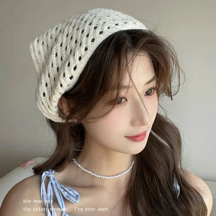 French DIY Handmade Knitted Bandana Hair Tie Headband