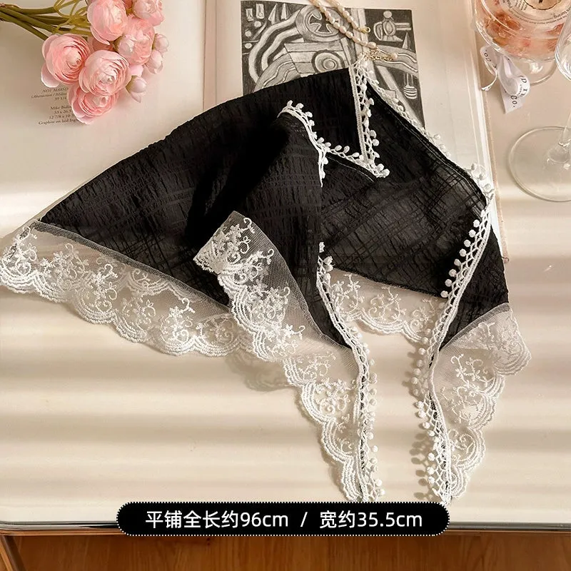 French DIY Handmade Knitted Bandana Hair Tie Headband