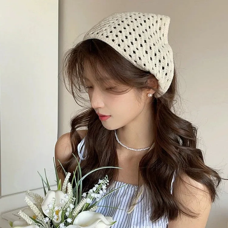 French DIY Handmade Knitted Bandana Hair Tie Headband