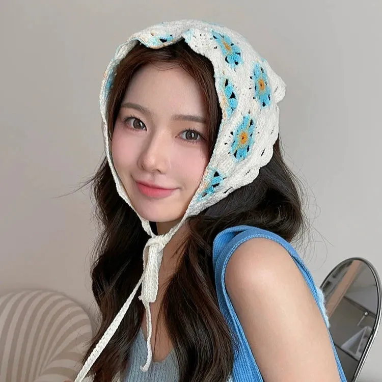 French DIY Handmade Knitted Bandana Hair Tie Headband