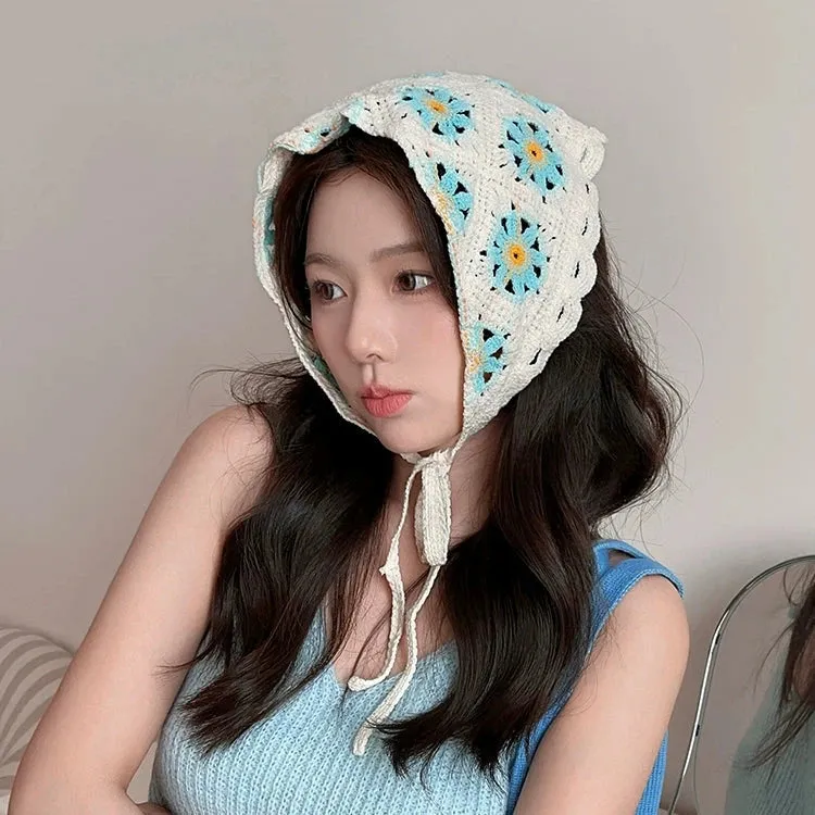 French DIY Handmade Knitted Bandana Hair Tie Headband