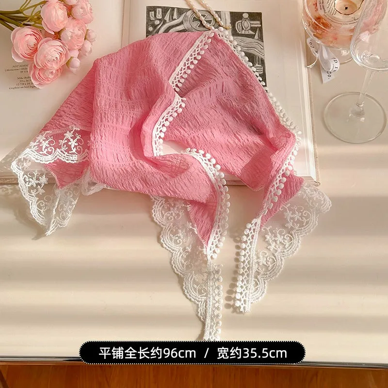 French DIY Handmade Knitted Bandana Hair Tie Headband