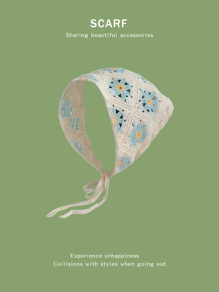 French DIY Handmade Knitted Bandana Hair Tie Headband