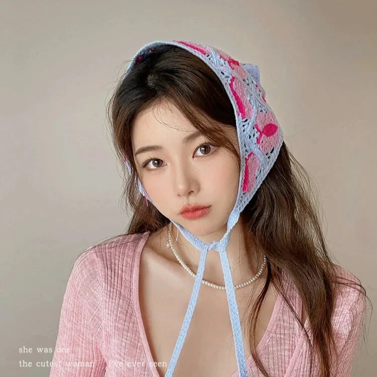 French DIY Handmade Knitted Bandana Hair Tie Headband