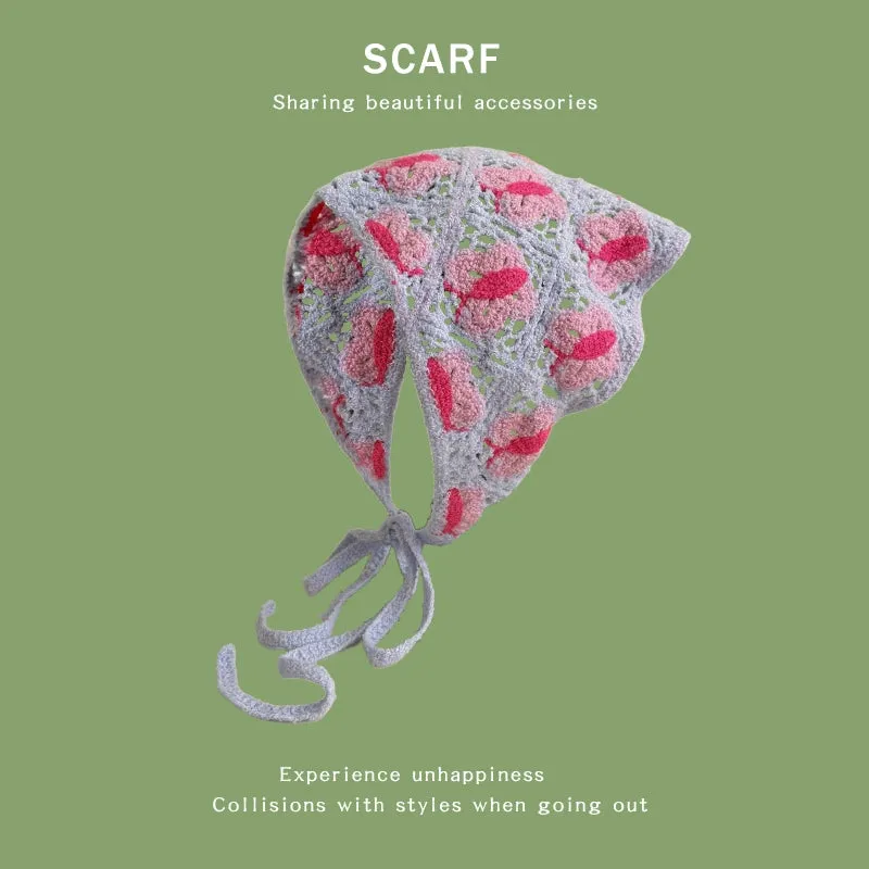 French DIY Handmade Knitted Bandana Hair Tie Headband