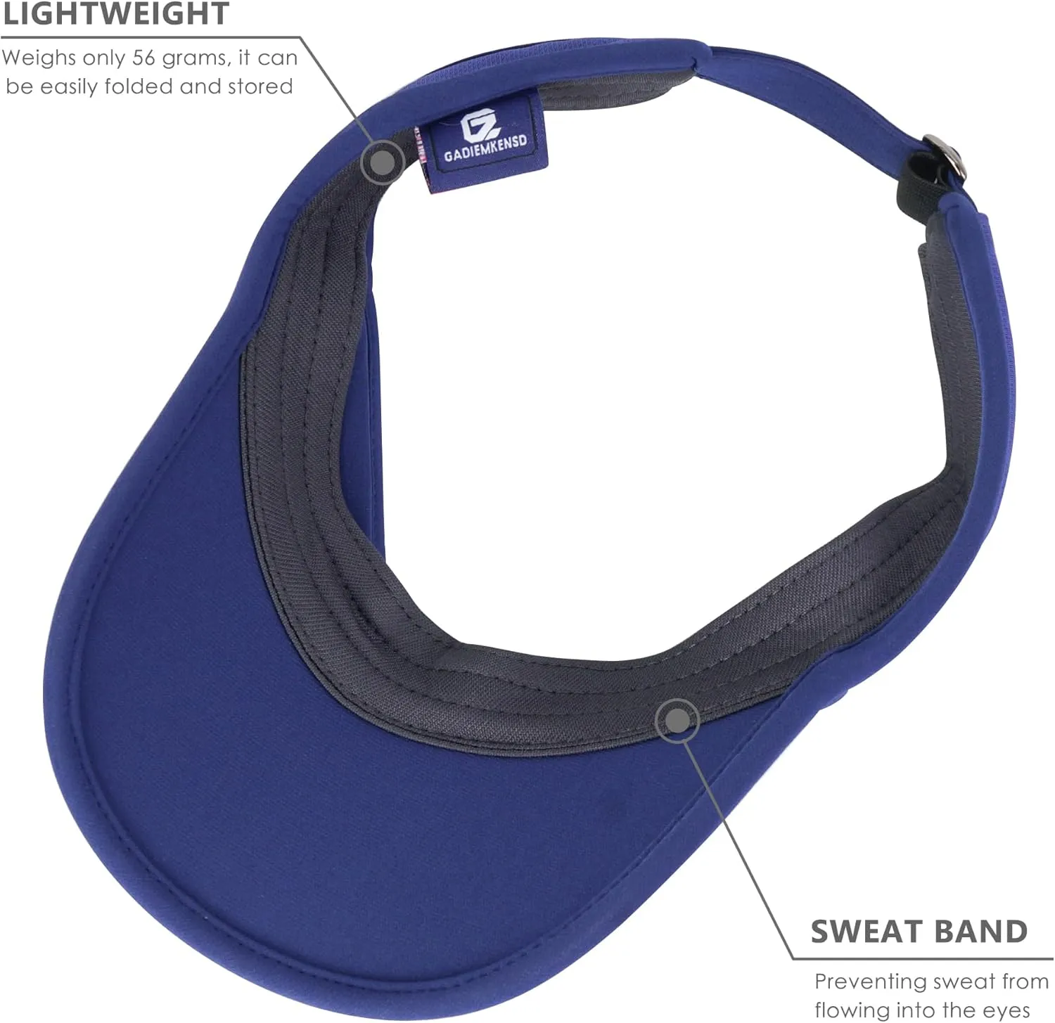 GADIEMKENSD Performance Visor - Stretchy Fabric, Lightweight, Breathable, Suitable for Sun Protection and Outdoor Exercise