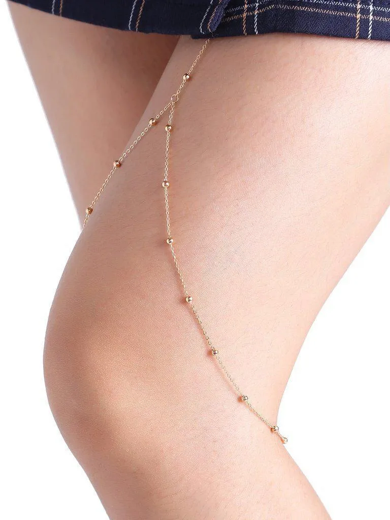 Gold Beaded Detail Thigh Chain