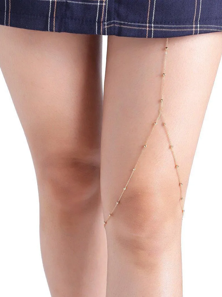 Gold Beaded Detail Thigh Chain