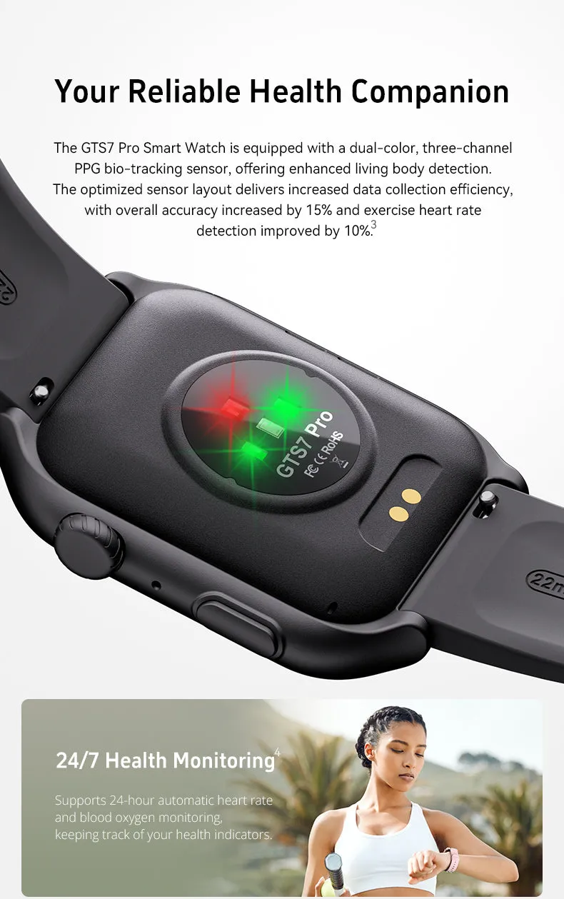 GTS7-Pro Women’s & Men’s Smartwatch for Android & IOS - Health & Fitness (ROSE-GOLD)