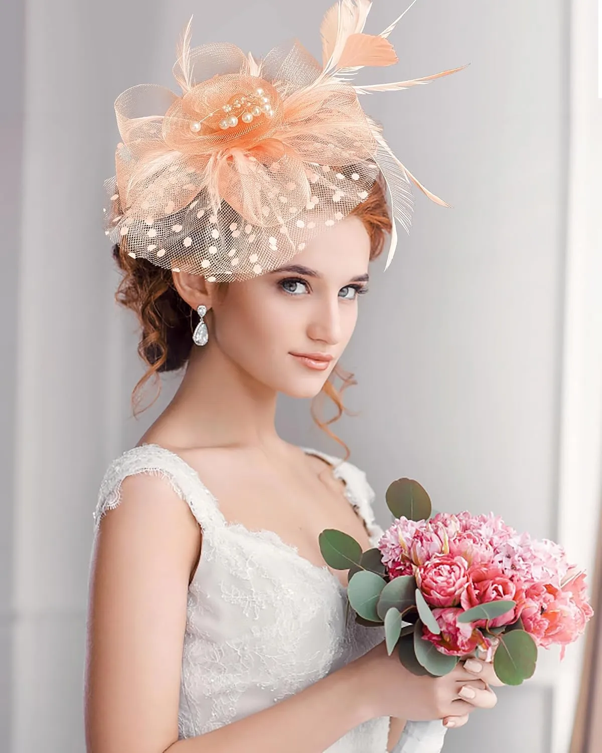 Halloween Fascinators Hat for Women Tea Party Feather Headband Mardi Gras Cocktail Hat Weddings