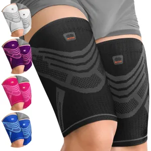 Hamstring Compression Sleeve, Thigh Compression Sleeve for Women and Men, Upper Leg Brace for Groin, Sciatica & Quad Tendonitis, Wrap Support for Recovery, Running, Sports and Workout Black L
