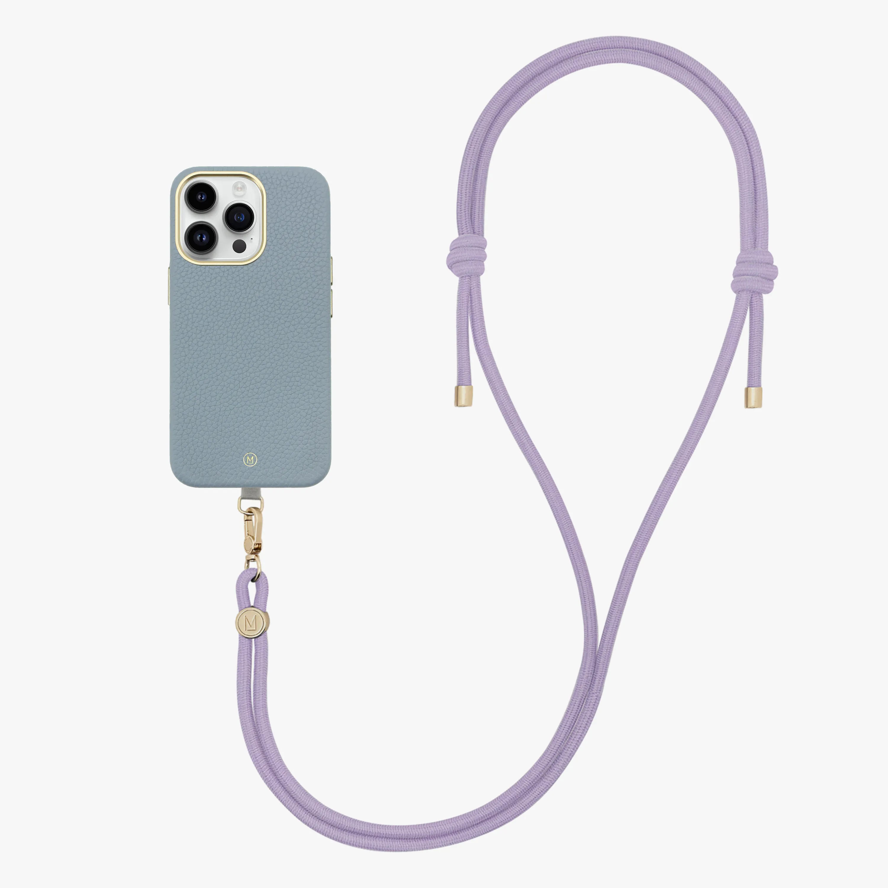iPhone 13 Leather MagSafe Case with Crossbody Rope Strap