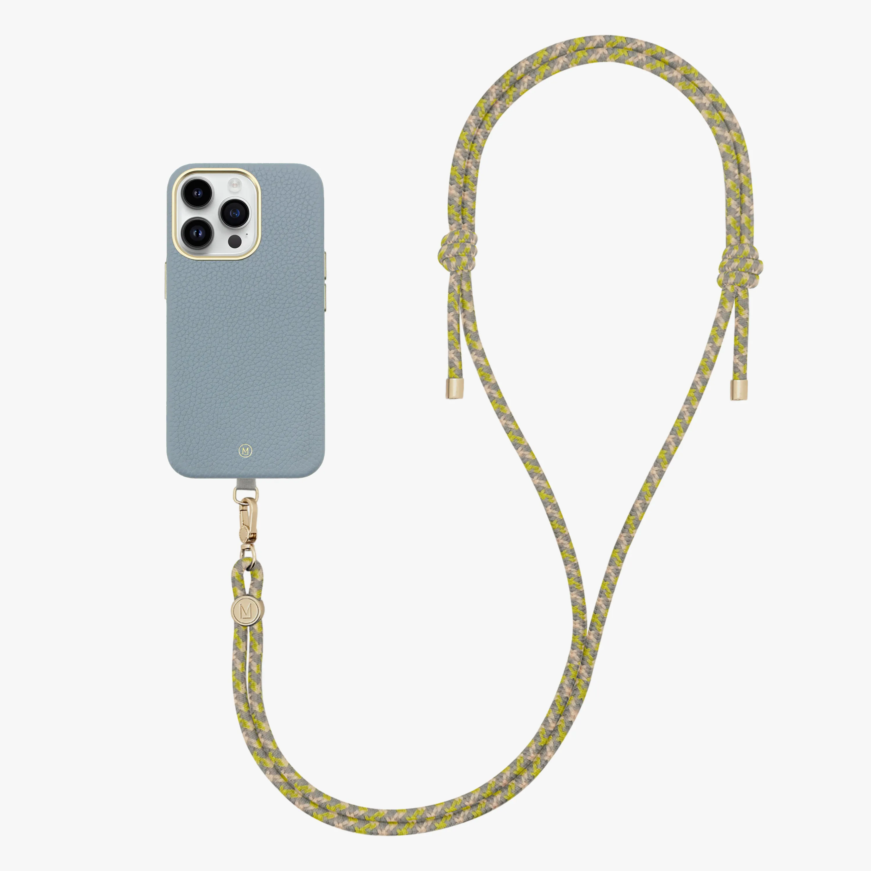 iPhone 13 Leather MagSafe Case with Crossbody Rope Strap
