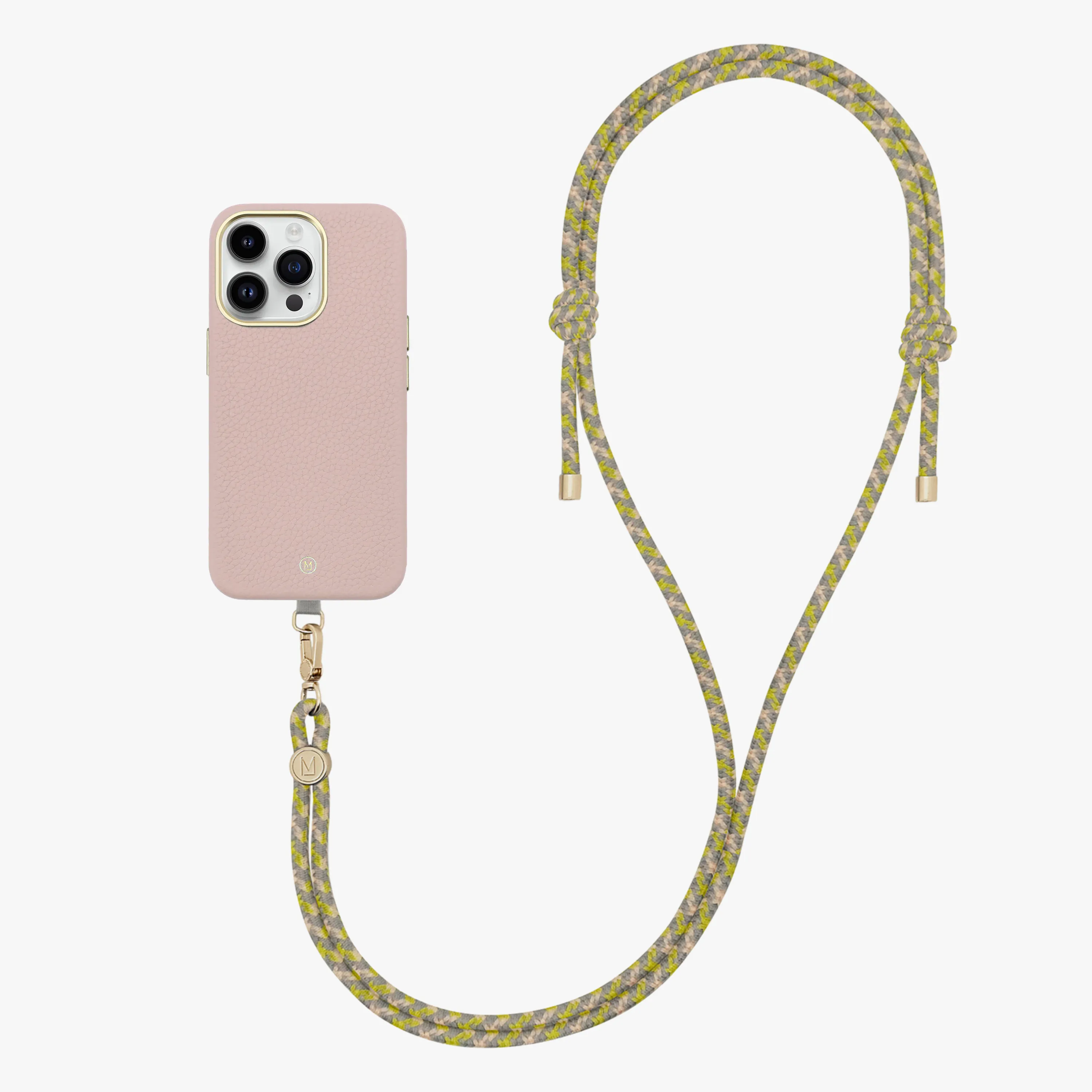 iPhone 13 Leather MagSafe Case with Crossbody Rope Strap