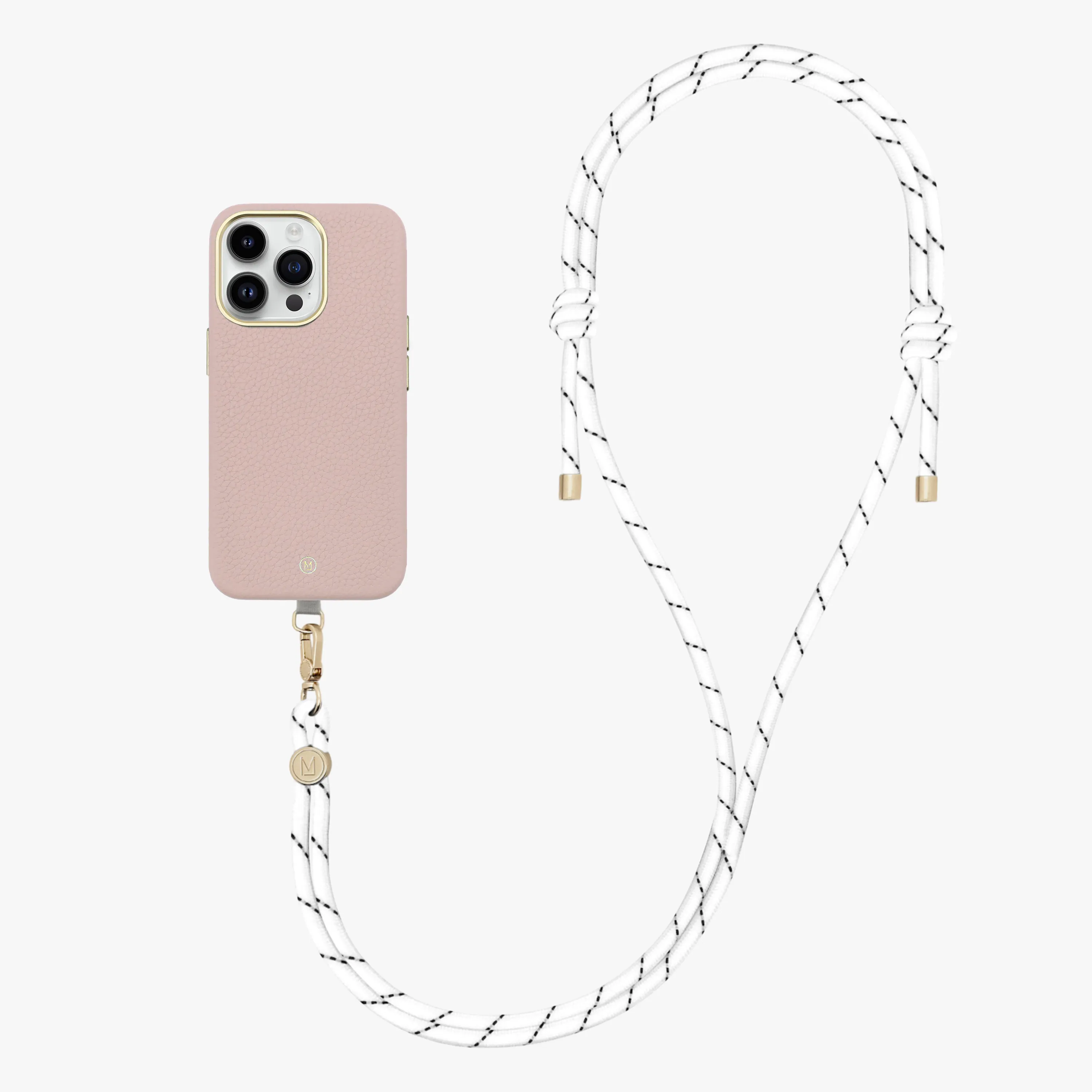 iPhone 13 Leather MagSafe Case with Crossbody Rope Strap