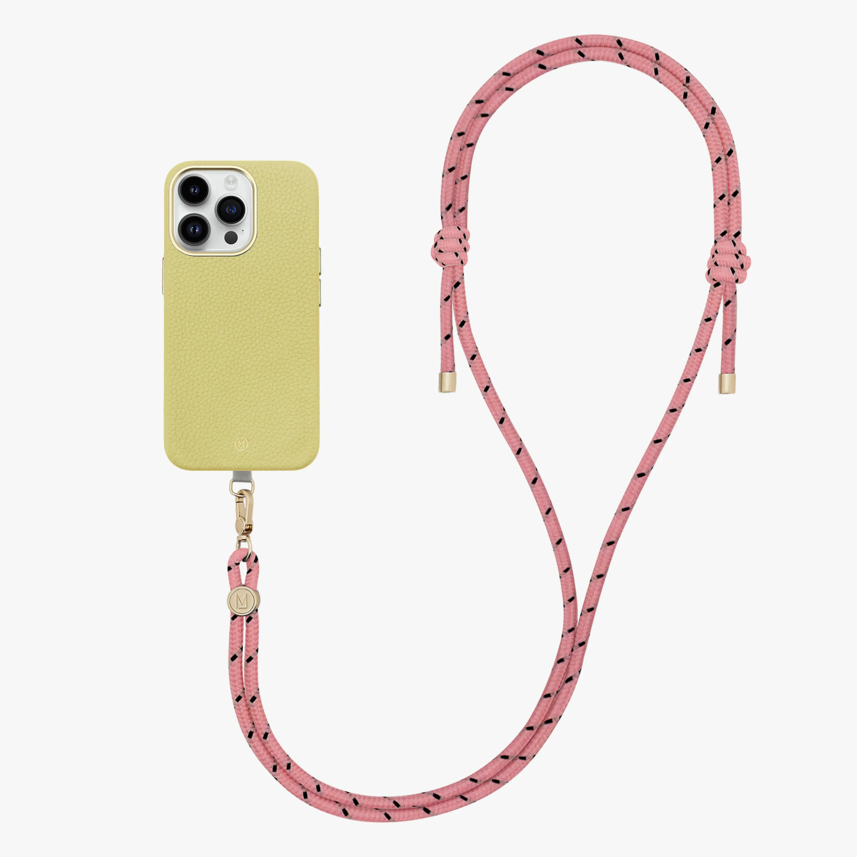 iPhone 13 Leather MagSafe Case with Crossbody Rope Strap